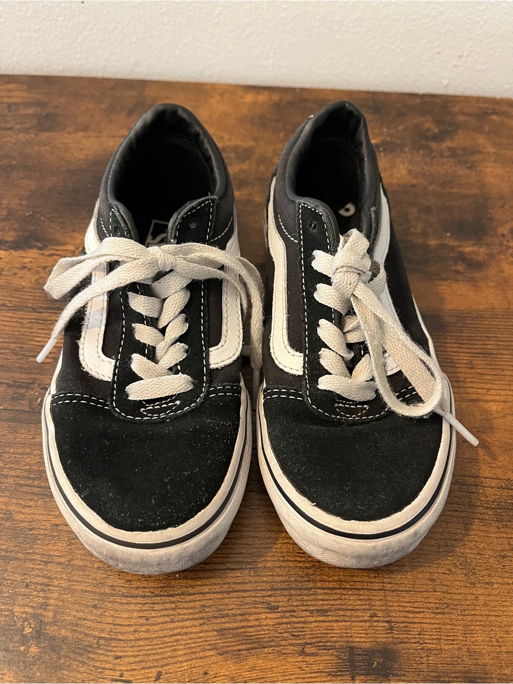 Vans Black and White Low-Top Skate Sneakers for Kids